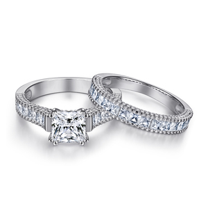 925 Sterling <span class=keywords><strong>Silver</strong></span> Engagement Ring Trang Sức Nhẫn 3A Zirconia Bạc Vài Mens Phụ Nữ Những Người Yêu Thích Đám Cưới Engagement Ring - Product Image 5