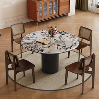Table à manger de luxe en bois massif et marbre, design moderne du milieu du siècle, stable, imperméable, écologique, mobilier pour la maison, pour hôtel et villa
