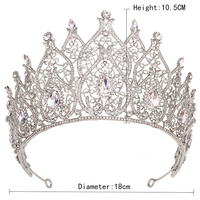 Couronnes en filigrane avec strass en topaze jaune en forme de goutte d'eau, diadème de luxe pour femmes, couronne de mariée, de concours de beauté, de bal ou de compétition