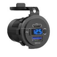 Soket USB Tipe C 12V, Soket USB C 12V, USB 12V Mobil PD QC untuk Mobil, Kapal, dan Perahu