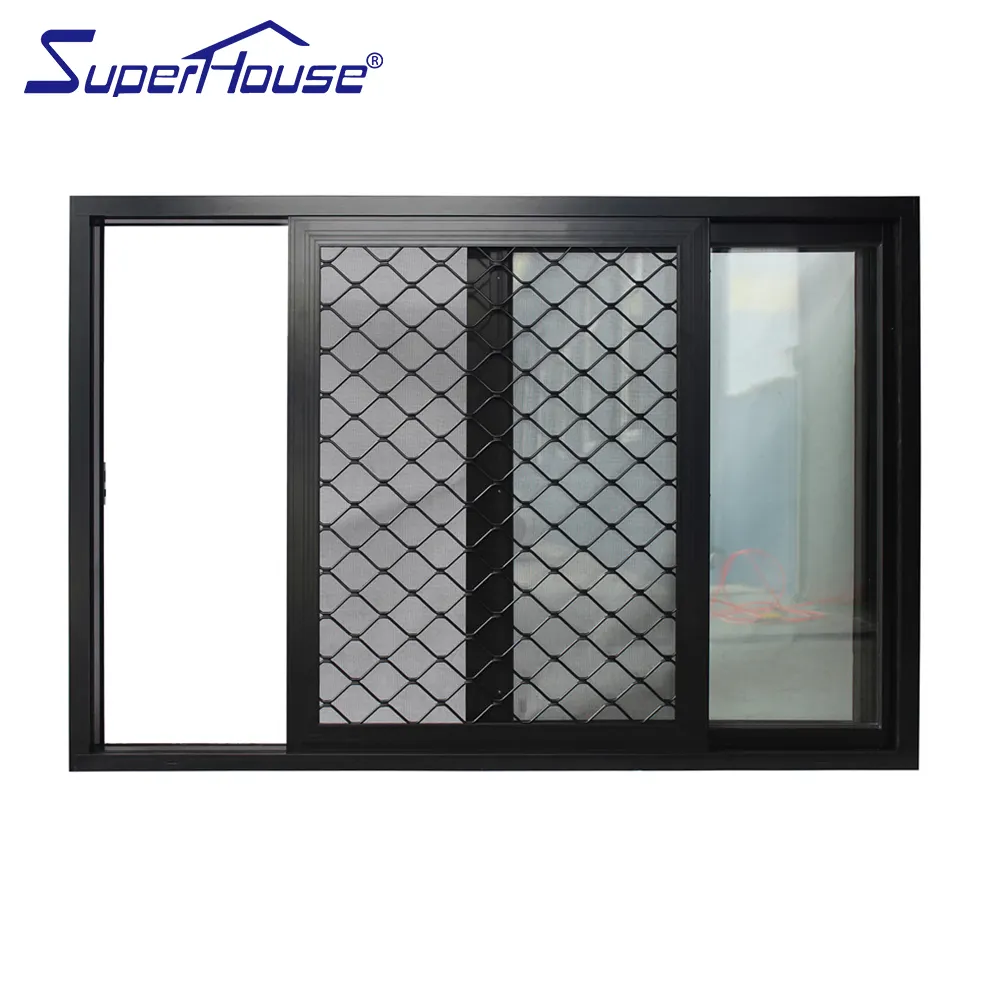 Progetti residenziali personali Superhouse a taglio termico griglia in alluminio Design inclinabile finestra di rotazione e porta scorrevole ascensore