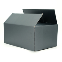 Boîte d'expédition en carton ondulé noir personnalisée en gros, boîte pliable pour le commerce électronique et la logistique générale