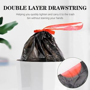 Eco Friendly Recycled Custom Liners HDPE Biodegradable Large Scented Roll 13 Gallon Black Drawstring Trash Garbage Bag Household - Product Image 3