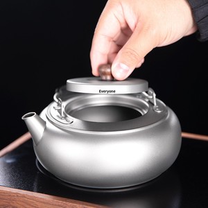 Bollitore Minimalista in Titanio Puro <span class=keywords><strong>per</strong></span> Campeggio, Adatto <span class=keywords><strong>per</strong></span> Fornelli a Induzione e Piani Cottura Elettrici, Uso Domestico - Product Image 1