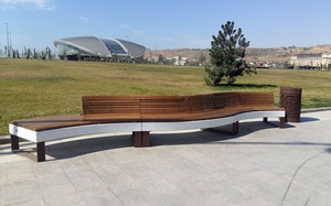 <span class=keywords><strong>Rue</strong></span> en bois en plastique ronde extérieure de <span class=keywords><strong>banc</strong></span> de style de conception moderne longue pour le centre commercial - Product Image 3