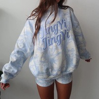 Ensemble survêtement personnalisé avec sweat-shirt à imprimé 3D en relief surdimensionné et short de survêtement à imprimé intégral