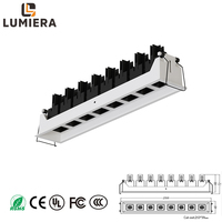 Nouveau design moderne minimaliste, éclairage linéaire LED encastré anti-éblouissement 16W/20W/24W, spot carré multi-têtes, grille réglable