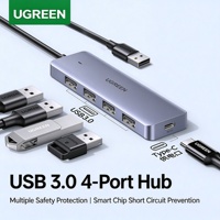 UGREEN Hub USB 3.0 4 ports, câble de 0,15 m, répartiteur USB avec port d'alimentation Type C pour ordinateur portable PC