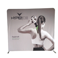 Bannière publicitaire portable en tissu tendu imprimée sur mesure pour salon professionnel, bannière d'exposition pliable