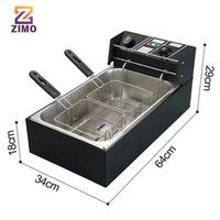Freidora eléctrica comercial de acero inoxidable, estufa de pollo frito, máquina especial para patatas fritas