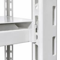 Étagère métallique blanche réglable à 4 niveaux, sans boulons, avec panneaux en acier thermolaqué, pour l'organisation de la maison et du garage