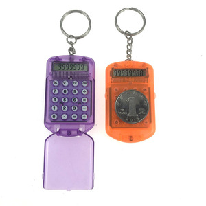 Mini Calculator With Bell Keychain 8 Digit Student Handheld Flip Calculator For Children Colorful Portable Design - Product Image 5