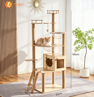 En gros Arbre à chat en sisal avec capsule spatiale, plateforme de saut, nid et échelle d'escalade pour chat, usage intérieur