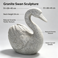 Sculpture d'animal réaliste en granit, statue de cygne en pierre, ornement sculpté à la main pour la décoration latérale de jardin, étang ou fontaine