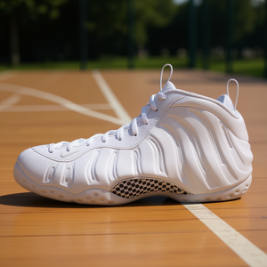 <span class=keywords><strong>Nike</strong></span> <span class=keywords><strong>Air</strong></span> Foamposite <span class=keywords><strong>One</strong></span> Triple White Chaussures de basket-ball pour hommes Tige synthétique Semelle extérieure en caoutchouc Vêtements de sport d'été - Product Image 2