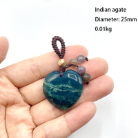 Porte-clés en pierre naturelle pendentif en forme de cœur en forme de pierre d'énergie de guérison pour la fabrication de bijoux à bricoler soi-même