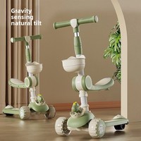 Trottinette pour enfants à 3 roues, pliable, légère, avec lumières musicales, siège réglable en hauteur, corps en métal PP, pour garçons et filles de 2 à 10 ans, pour l'extérieur