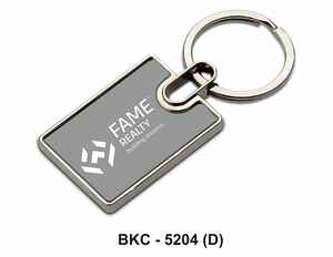 Llavero Metálico Rectangular con Placa de Identificación Gris, Anillo para Llaves Premium para Regalos Promocionales de Marca Corporativa - Product Image 1