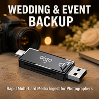 Lecteur de cartes USB C USB 3.0 SD Micro SD sans pilote, double connecteur, alimenté par le bus, adaptateur de mémoire OTG pour MacBook, ordinateur portable, ordinateur de bureau