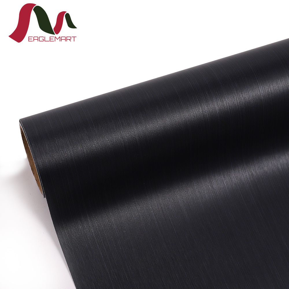 Pvc Self Adhsesive Vinyl Film Black Brushed Metal Stainless Steel Contact Paper for Dishwasher Fridge Refrigerator Stove