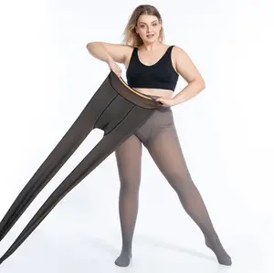 Meia-calça de caxemira grossa, transparente, para o inverno, para moças, térmica, fofa e transparente, leggings sexy
