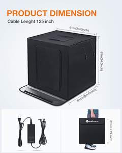 पोर्टेबल फोटो स्टूडियो 40 50 60 70 cm फोटो प्रकाश बॉक्स के साथ नरम प्रकाश एलईडी शूटिंग तम्बू 6 पृष्ठभूमि ले जाने बैग - Product Image 6