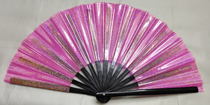 Ventilador de 33 cm (13 pulgadas) al por mayor con mango de bambú negro y PVC transparente para regalo y actividades promocionales - Product Image 4