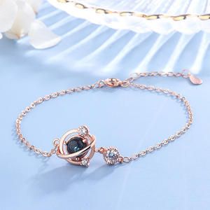 Pulsera con diseño de planeta azul profundo y cielo estrellado cósmico para mujer, joyería de regalo con diseño de aleación de zinc - Product Image 2