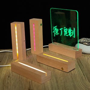 YUESHEN Base de carte LED en bois personnalisée, support lumineux en acrylique, support de veilleuse, base de veilleuse en bois massif, pièces usinées CNC - Product Image 2