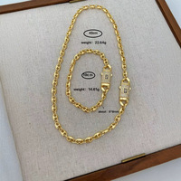 Bracelets et Colliers Vintage Euro-Américains pour Hommes et Femmes avec Maillons Grains de Café et Nez de Cochon, Fermoir en Zircon Cubique 18K