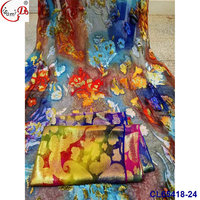 Tissu en satin brodé à la main Lisami Rts, dentelle, organique, léger, luxe, tissu de mode