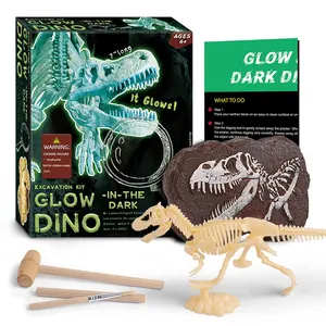 DIY驚くべき魔法の恐竜のおもちゃ暗闇の中で光るおもちゃdiplodocusティラノサウルス掘削キット恐竜スケルトンディグキット