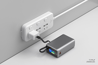 Nouvelle batterie externe 25000mah PD100W Charge rapide Câble intégré Batterie externe de grande capacité Chargeur portable pour iPhone Ordinateur portable