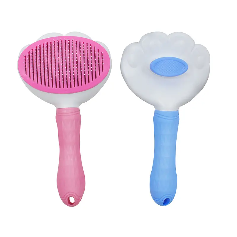 Self Cleaning Dog Cat Slicker Brush Pet Grooming Brush Dog Hairs Remove Comb