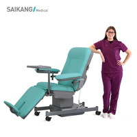 SKE-134 SAIKANG mobile 3 fonction hôpital transfusion sang donneur électrique dialyse chaise fabricants