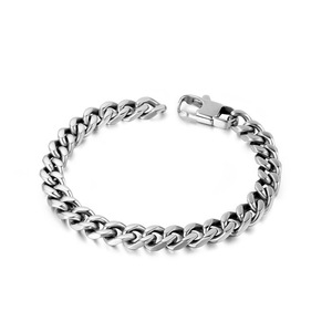 Flat <b>Chain</b> <b>Titanium</b> Steel Men's Bracelet 21CM Hip Hop Jewelry Accessory CE395 - Product Image 1