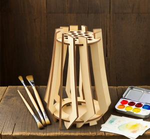 Tiểu thuyết trang trí nội thất mục laser-cut gỗ Bình trang trí bàn chải hiển thị đứng và trang điểm bút khô giá - Product Image 3