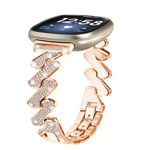 <span class=keywords><strong>Bracelet</strong></span> de chaîne en diamant de luxe de haute qualité à la mode <span class=keywords><strong>Fitbit</strong></span> Versa 3 4 <span class=keywords><strong>Sense</strong></span> <span class=keywords><strong>Sense</strong></span> 2 remplacement du <span class=keywords><strong>bracelet</strong></span> de montre intelligente - Product Image 3