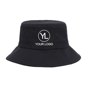 Custom Logo Solid Color Foldable Sun Cap Embroidered Cotton Bucket Hat for Promotional Outdoor Event