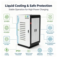 Borne de recharge rapide pour véhicules électriques 600 kW à refroidissement liquide, multi-prises GBT CCS1 CCS2, armoire de recharge commerciale extérieure IP54