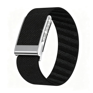 Bracelet de montre en nylon tressé respirant, bracelet de remplacement en métal incrusté de diamants pour Whoop MG - Product Image 1