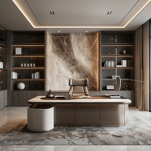 Escritorio Ejecutivo Moderno con Amplio Tablero, Escritorio de Gerente de Lujo, Diseño Contemporáneo para Interiores de Oficina - Product Image 4