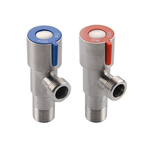 Austenite Angle Valve 304 Stainless Steel Red Blue Hot Cold Water Inlet Outlet Male Thread Three Way Toilet Valve - Product Image 3