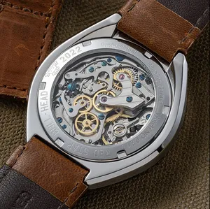 <strong>Red</strong> Star <strong>Bull</strong> Head Retro 1963 Chronograph Movement 42mm Watch for Men Mechanical ST1901 Movement Wristwatch - Product Image 6