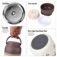 YATAI 800ML 1L Thermos Réutilisable à Vide pour Soupe Chaude, Contenant Alimentaire Isolé à Double Paroi en Acier Inoxydable 304, Boîte à Déjeuner