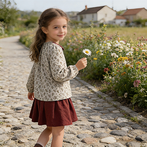 DC Conjuntos Ropa Niñas Mayoreo Toddler Outfit 2 Piezas Flanela Blusa Falda Set 2-7A Moda Casual Colegio Diario - Product Image 3