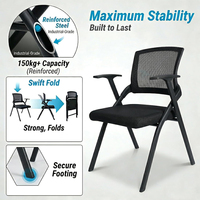 Chaise de formation pliante avec tablette d'écriture, chaise d'école avec accoudoirs, chaise de conférence ergonomique, chaises d'étudiant pour l'école