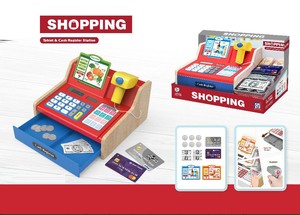 EPT fingere di giocare a calcolatore di cassa giocattoli Scanner ricaricabile in legno registratore di cassa per i bambini - Product Image 6