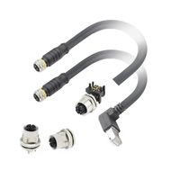 OEM 10Gbps Cable moldeado circular CAT6A Industrial 8 Pin X Codificado Cable impermeable Montaje en panel PCB M12 X Conector de código