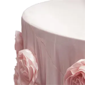 Bestseller Big Rosette Luxus Tischdecke, runde Taft Tischdecken für Hochzeits dekoration